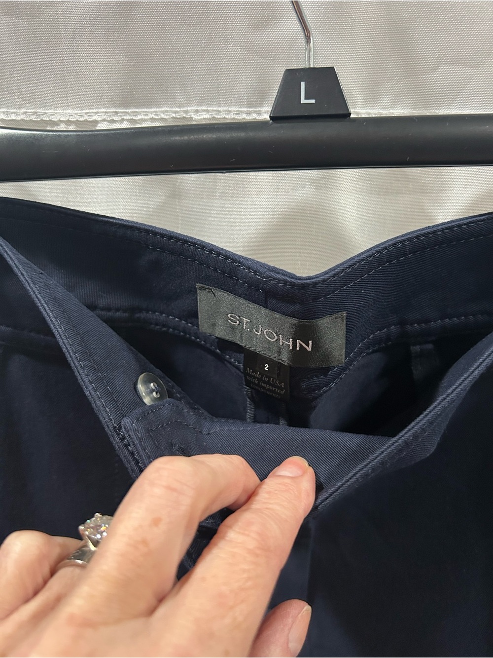 2 LN Vtg St. John Rare Navy Slim Fit Pants Black Label